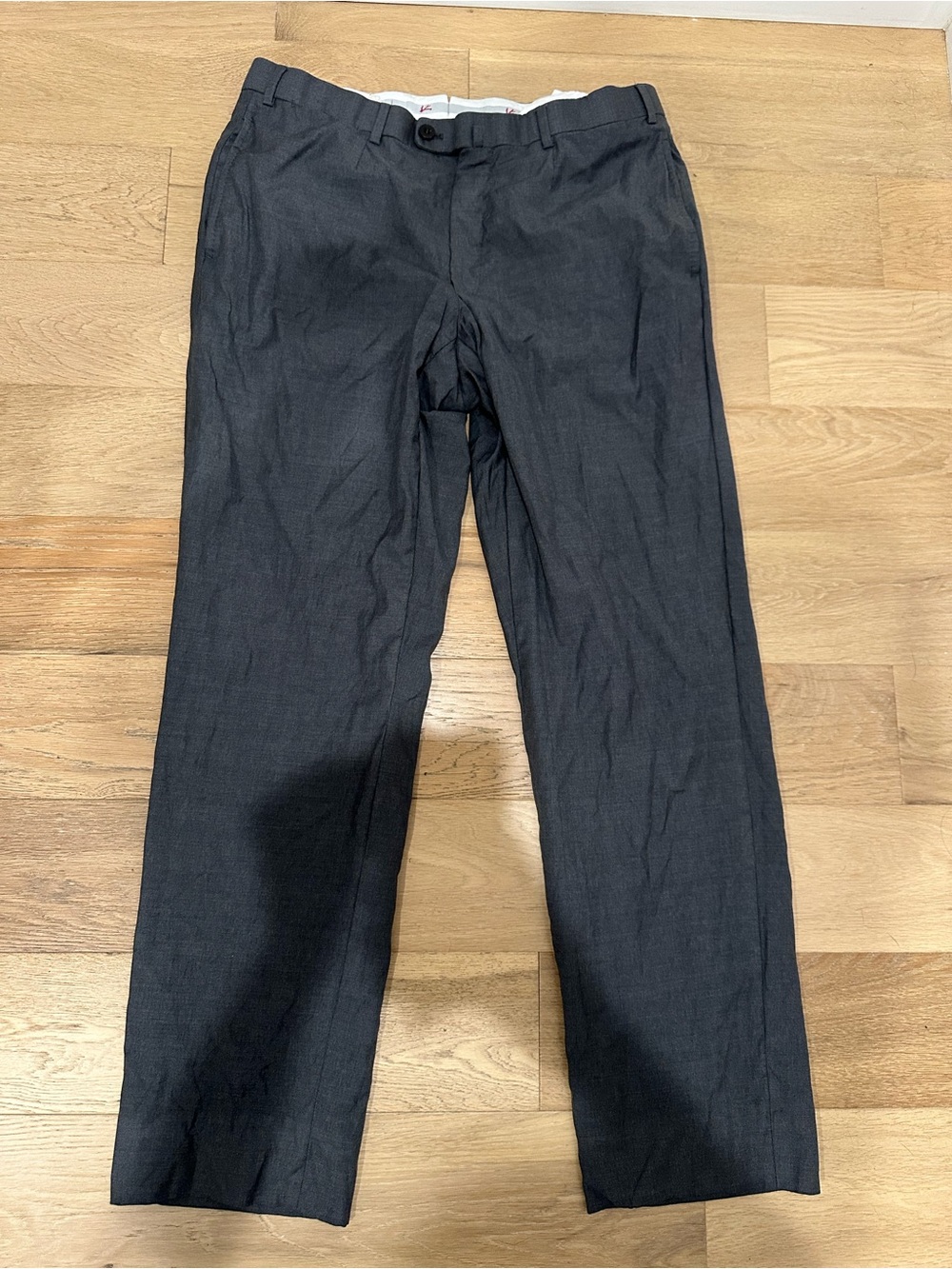 Isaia Aquaspider Grey Charcoal Wool 160s Dress Pants 34x31